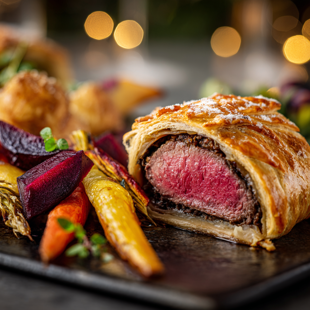 Christmas venison wellington fillet steak